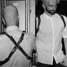 Фетиш мужской ремень для геев регулируемый кожаный топ нагрудный ремень мужской ремень панк Рейв костюмы для БДСМ Связывание гей