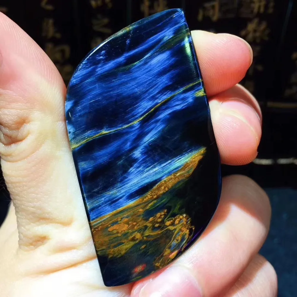 Сертификат натуральный синий Pietersite для женщин и мужчин Chatoyant кулон 55x28x8 мм лучший подарок кристалл исцеляющий драгоценный камень из Namibia AAAAA