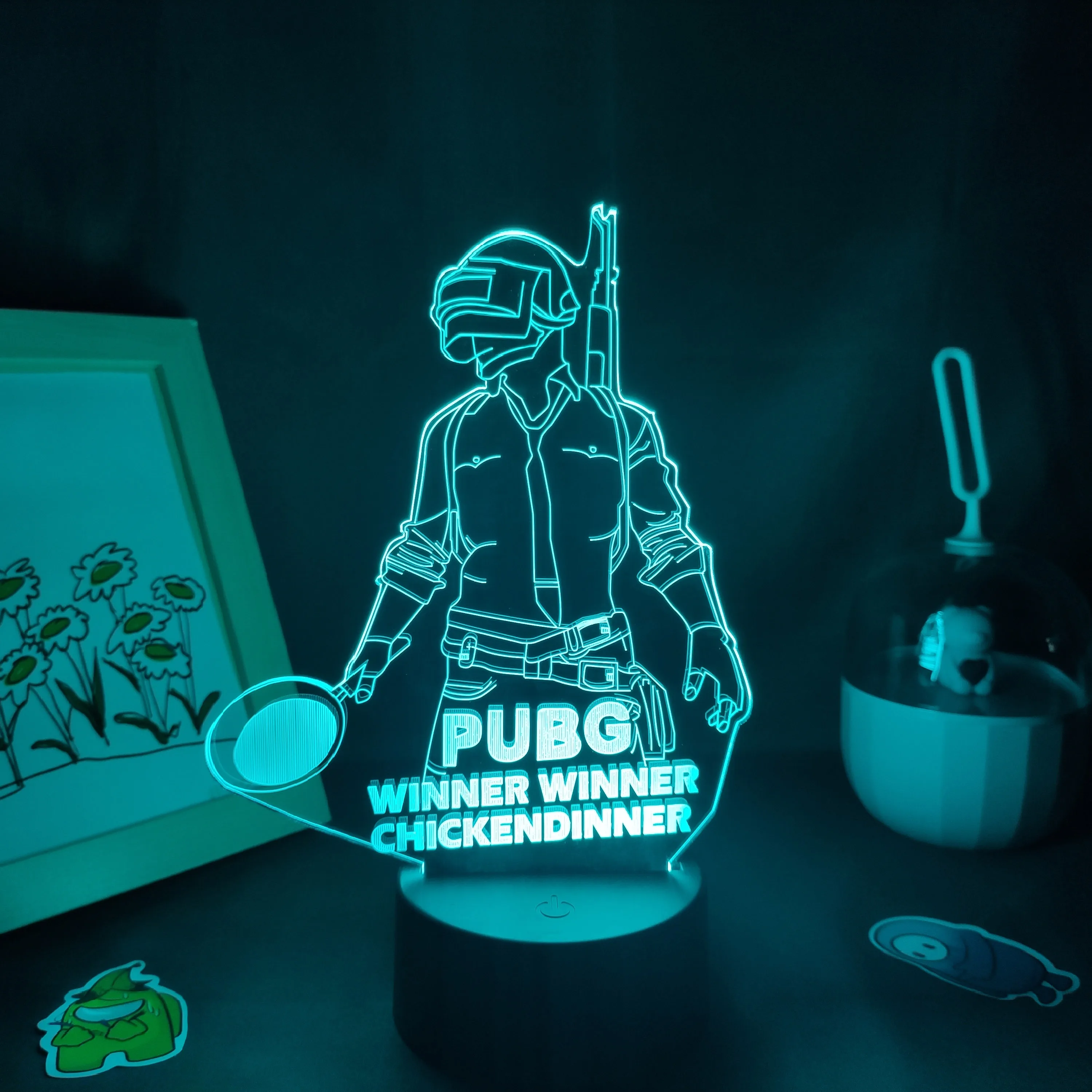 3d-лампа в стиле игры PUBG PlayerUnknown's Battlegrounds светодиодный RGB ночсветильник крутой