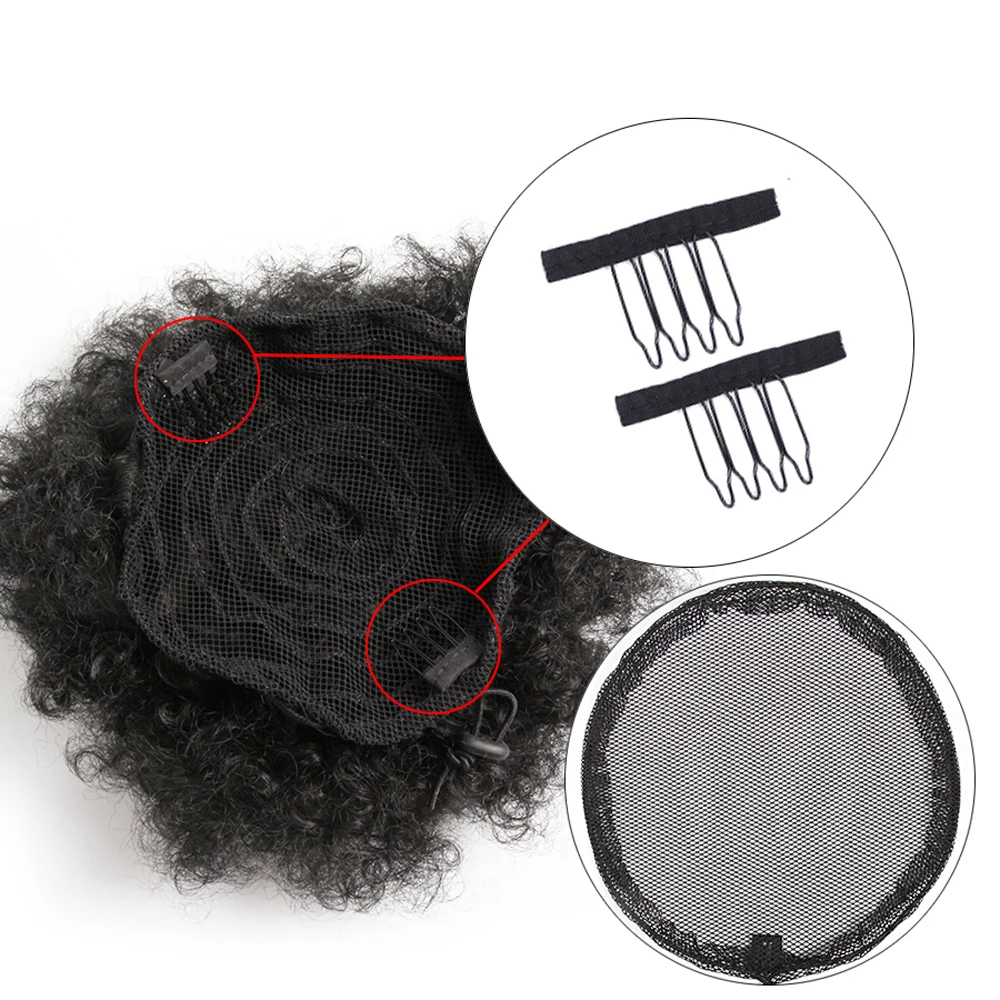 Hair Net For Making Ponytail Adjustable Strap Afro Bun Wig Caps Hairnets Weaving Pony Tail Maker Wig Liner