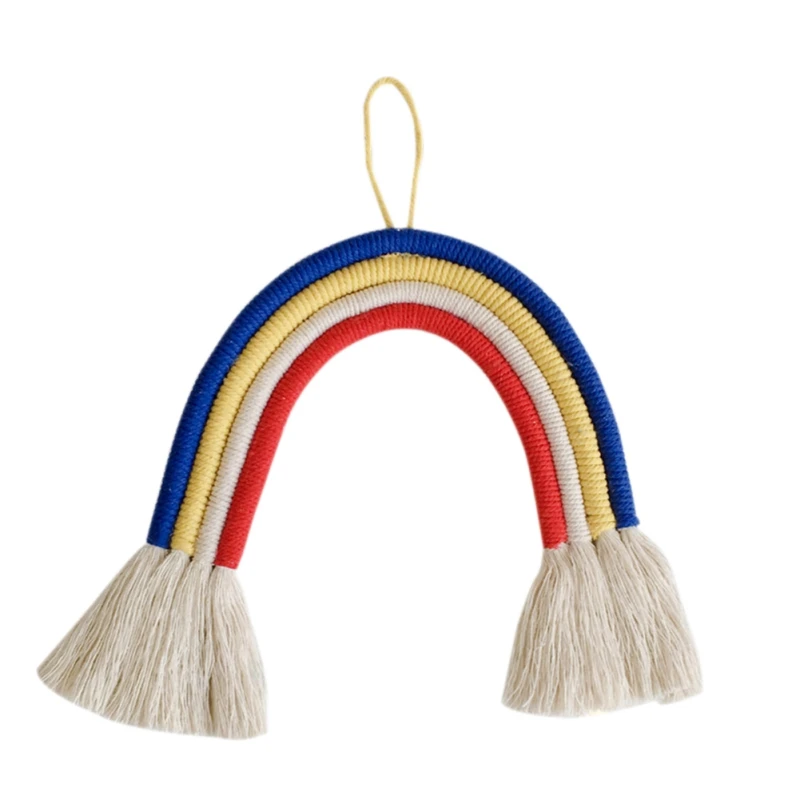Handmade Weaving Rainbow Wall Hanging Ornament Home Decoration Accessories Nordic Fresh Simple Kid Room Decor - Color: K