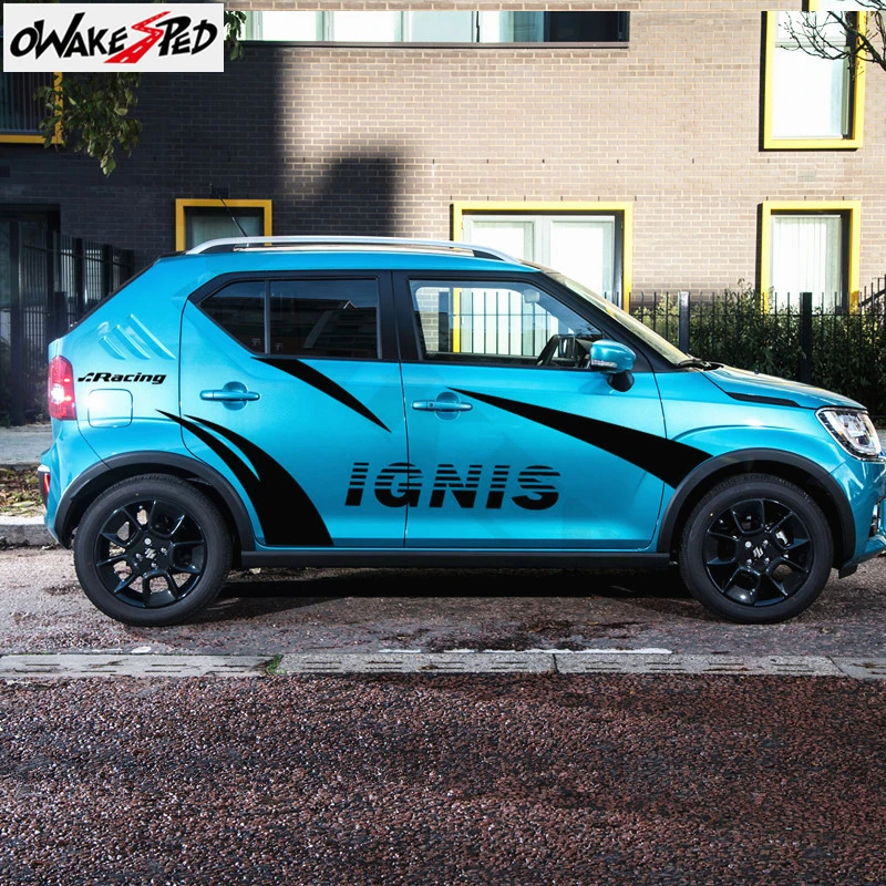 Автомобильный Стайлинг гоночная Спортивная полоска Наклейка s авто дверь обе стороны Декор наклейки виниловые аксессуары для тела наклейка для Suzuki Ignis