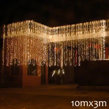 2x2/3x3 м светодиодный Свадебный Сказочный свет Рождественская гирлянда СВЕТОДИОДНЫЙ занавес струнный свет Открытый год День Рождения Вечеринка сад украшения