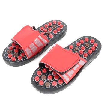 

Unisex Portable Relaxing Foot Massage Adjustable Foot Massage Slippers Foot Acupuncture Point Care Stimulating Slippers (Red)