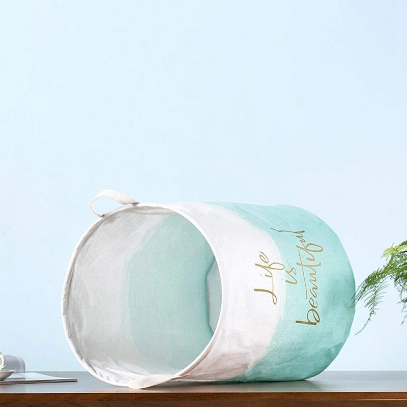 19.7 Inch Waterproof Foldable Laundry Hamper, Dirty Clothes Laundry Basket,Bin Storage Organizer For Toy Collection Life