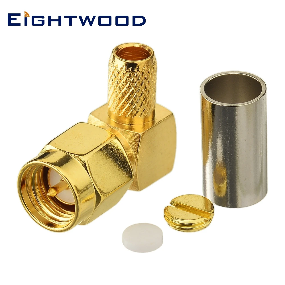 Ightwood Sma Plug Maschio Connettore Rf Ad Angolo Retto Per Lmr-195 Cavo Cb Baofeng Bf-888S Uv-5R Uhf Ham Radio Antenna Adattatore