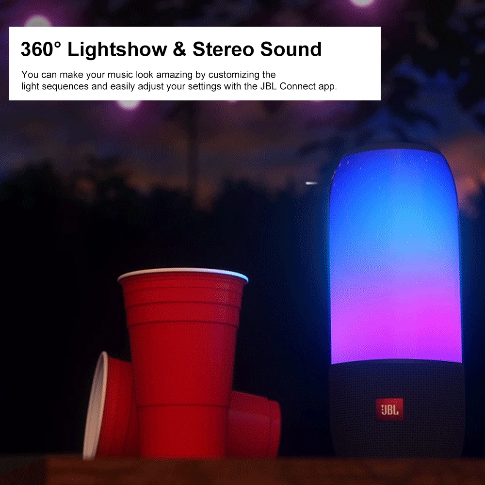 JBL Pulse3 Wireless Bluetooth Speaker IPX7 Waterproof Colorful Mini Lightshow Outdoor Portable Sound Stereo Deep Bass Speaker