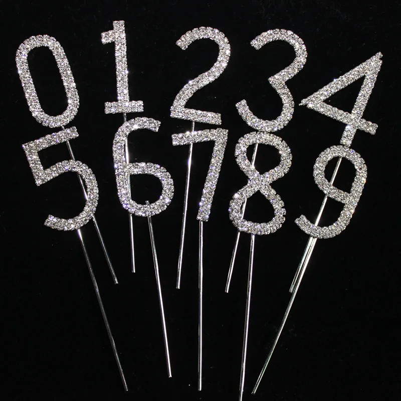 5" Rhinestone Silver Number One Hundred 100 Bling Cake Topper BirthdayParty 