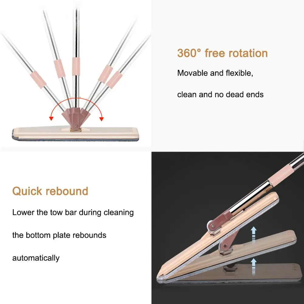 Новинка! Большая автоматическая насадка для обезвоживания, ручная, ленивая, плоская швабра, набор ковшей, усиленный стержень, вращающаяся швабра, склеивающая, многофункциональная Швабра