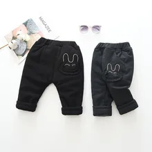 Повседневные трикотажные штаны для мальчиков и девочек осенняя одежда г. стиль, корейский стиль, однотонная зимняя одежда для малышей