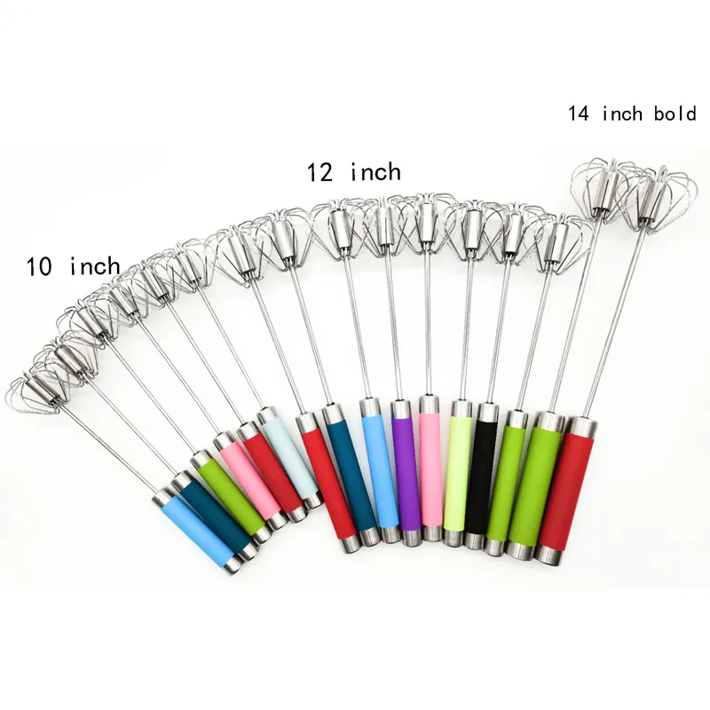 Semi-automatic mixer stainless steel whisk Hand manual Self Turning milk Frother Foamer Egg Beater Tools kitchen Cooking gadgets