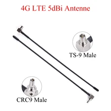 2PCS 5dBi 4G LTE WiFi Antenna 800MHz-2700MHz TS9/CRC9 Male Antenna For Huawei E398 E5372 E589 E392 Zte MF61 MF62 753s Router