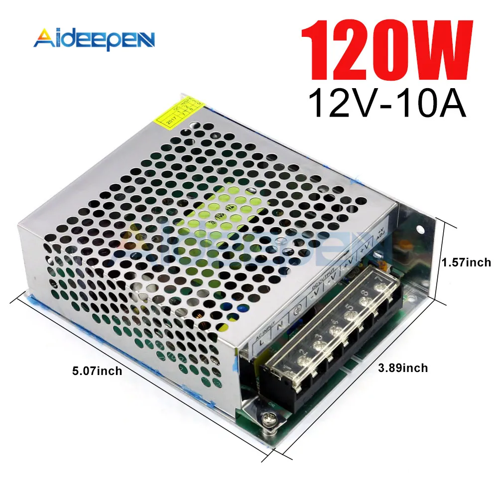 

12V 10A 120W Switching Power Adapter 12V 10A 120 Watts Voltage Converter Regulated Switch Power Supply for LED