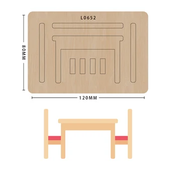 

SMVAUON Tables and chairs wooden die mould cutting dies for scrapbooking Suitable for common die-cutting machines in the market