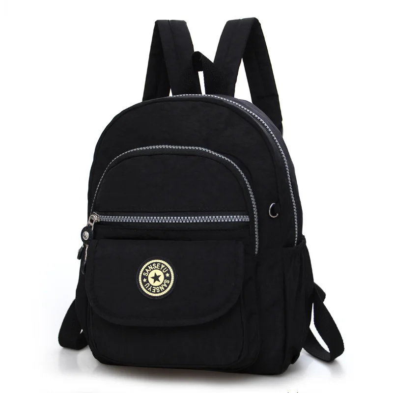 Женский нейлоновый школьный рюкзак, небольшой водонепроницаемый рюкзак, сумка на плечо - Цвет: 1