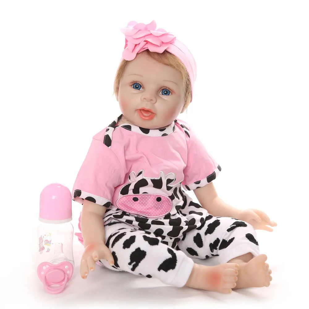 Виниловые куклы Reborn Baby 55 см/22 дюйма тканевые Мягкие силиконовые реалистичные