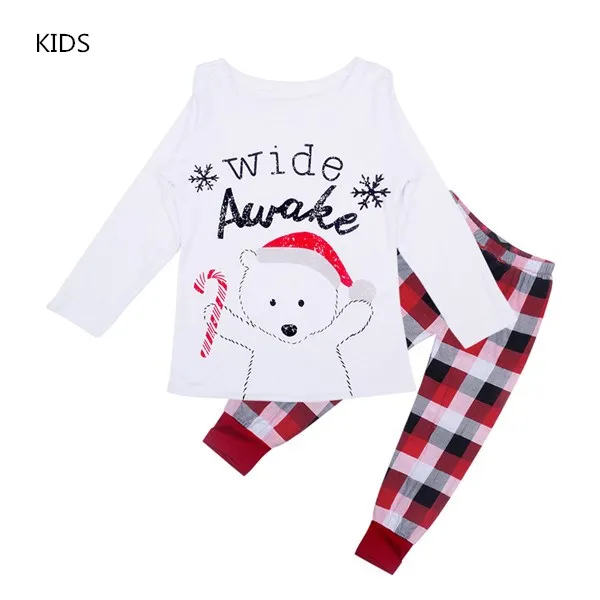 JULY'S SONG/Комплект рождественских пижам для всей семьи; Новинка; пижамы с героями мультфильмов; одежда для семьи; комплект пижам для мужчин; хлопковая одежда для сна с длинными рукавами - Color: kids