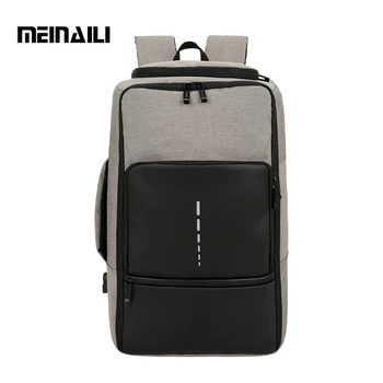 

MEINAILI New Men's Backpack Large Capacity Nylon Back Pack Multifunction Travel Backpacks USB Business Unisex Laptop Bagpack