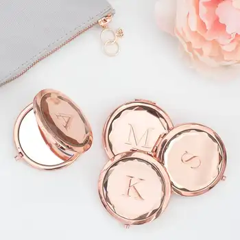 

Free Custom your logo Portable Makeup Mirror Gold Mirror Double-Side Pop-Up Pocket Mirror Beauty Accessories Rose Gold