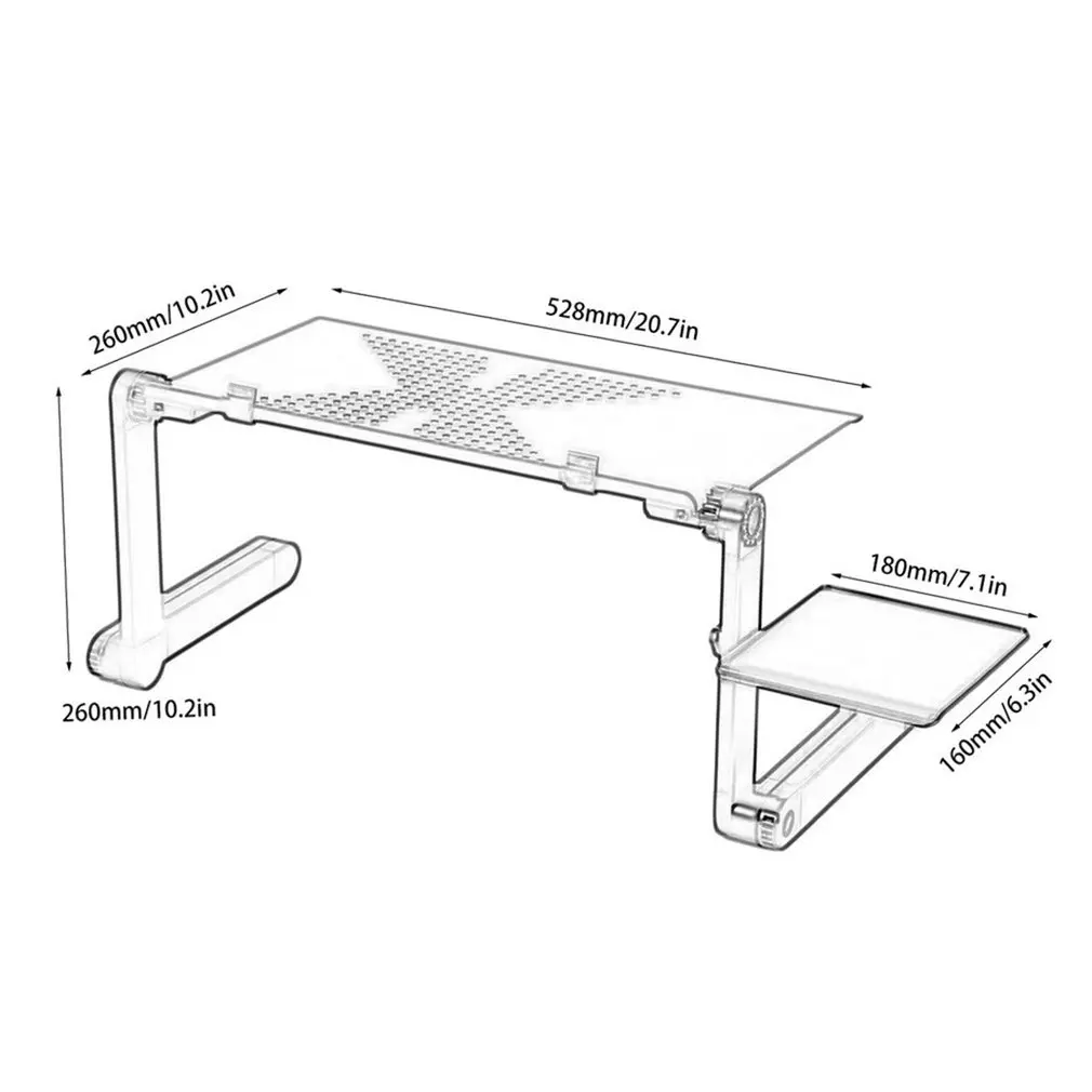 Регулируемый алюминиевый стол для ноутбука эргономичный ТВ-Кровать Подставка для ноутбука ПК Ноутбук Настольная подставка с охлаждающим вентилятором коврик для мыши