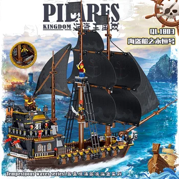 

Pirates of The Caribbean The Black Eternal Pirate Ship Boat Building Blocks Lepinblock Creator Technic Bricks Children Toy Gift