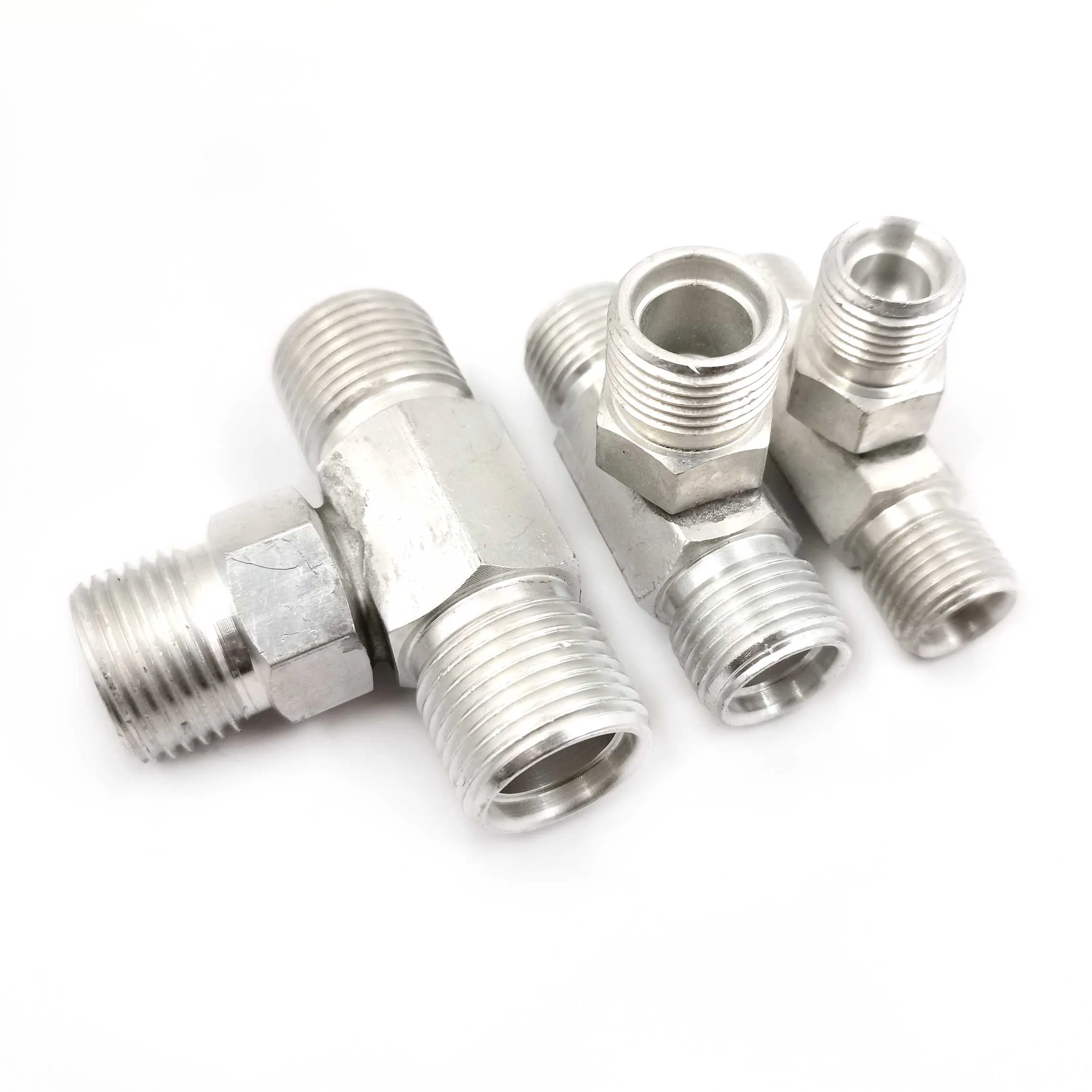 R12 #6 #8 #10 Auto AC Outer Screw Tee Pipe Joint A/C hose Connector Fixture Aluminum Kit