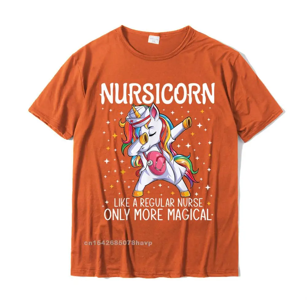 Normal Street Tops T Shirt Short Sleeve for Men Cotton Fabric Summer Round Collar T Shirts Printed T-shirts 2021 New Dabbing Unicorn Nursicorn Funny Nurse Gift women men CNA RN T-Shirt__2571. orange