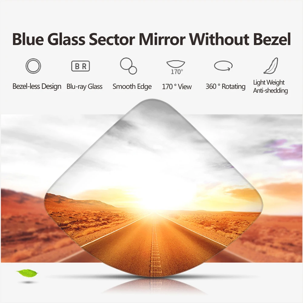 2pcs Car 360 Degree Framless Blind Spot Mirror Wide Angle Sector Convex Mirror Sector Side Blindspot Rearview Parking Mirror