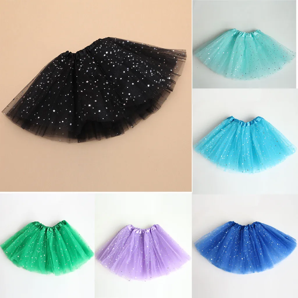 2020 Baby girls fluffy petti skirts tutu Girls Polka Dot Star Sequin Mesh Tutu Skirt Puff Tutu Ballet Girl Skirt