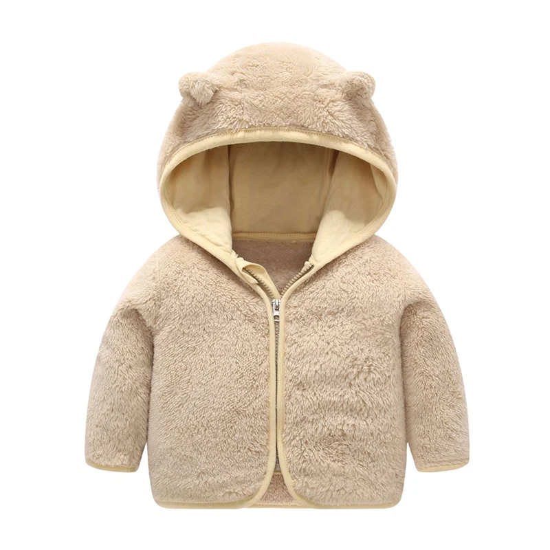 Детская осенняя теплая куртка с капюшоном с длинными рукавами и ушками для маленьких мальчиков и девочек, верхняя одежда, пальто