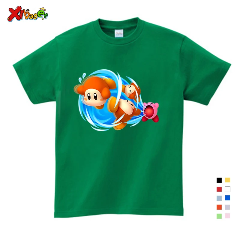 Hoodies Sweatshirts Girl Game Kids Hoodies Kirby Star Allies Characters Children Autumn and Winter Tops Pink Sweatshirts 5T - Цвет: T-shirt