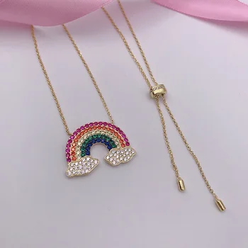 

TIF APN 925 sterling silver necklace, rainbow personality fashion necklace, exquisite trend novelty ladies jewelry.