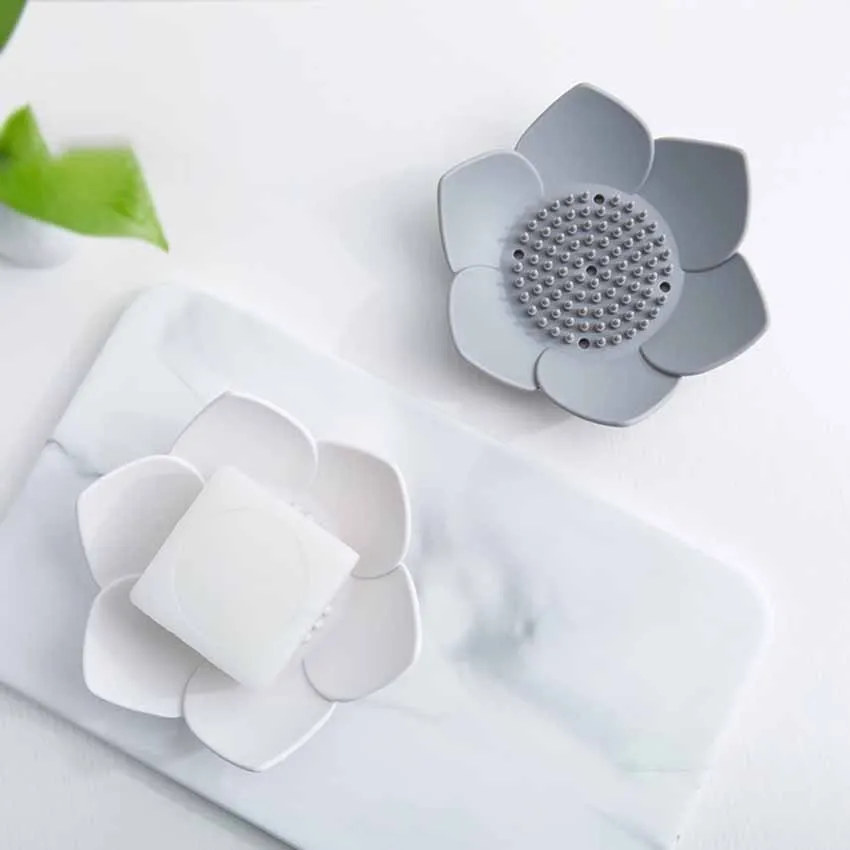

Creative Silicone Soap Box Holder Anti-skid Moisture-proof Soap Tray/pad Drain Handmade Soap Dish Bathroom Supplies Gadgets
