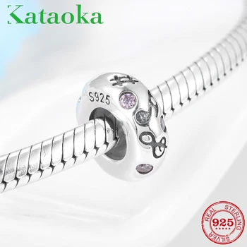 

New 925 Sterling Silver Pleasant Note Round shape Stopper spacer beads fits Original European Charm Bracelet Diy Jewelry making