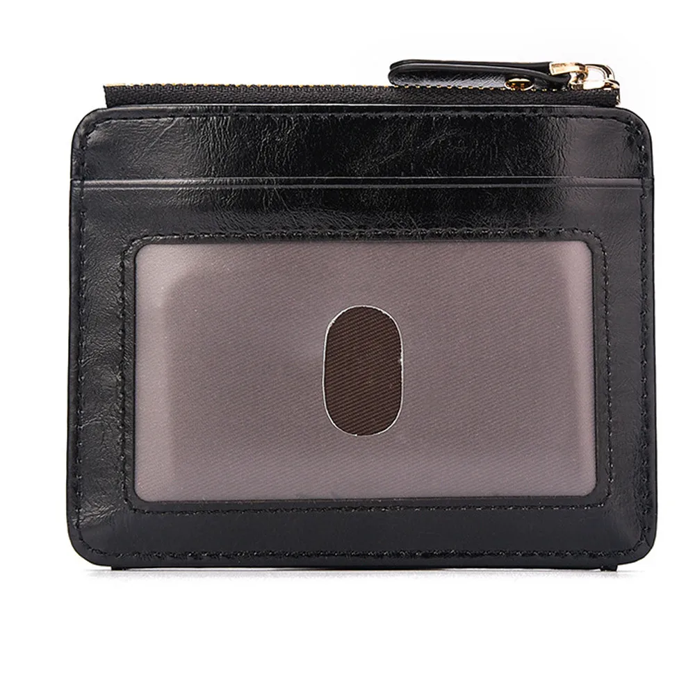MAIOUMY мужской кошелек, блокирующий короткий кожаный кошелек, держатель для карт, кошелек с отделением для монет, кошелек для кредитных карт, Дамский держатель для карт - Цвет: BK