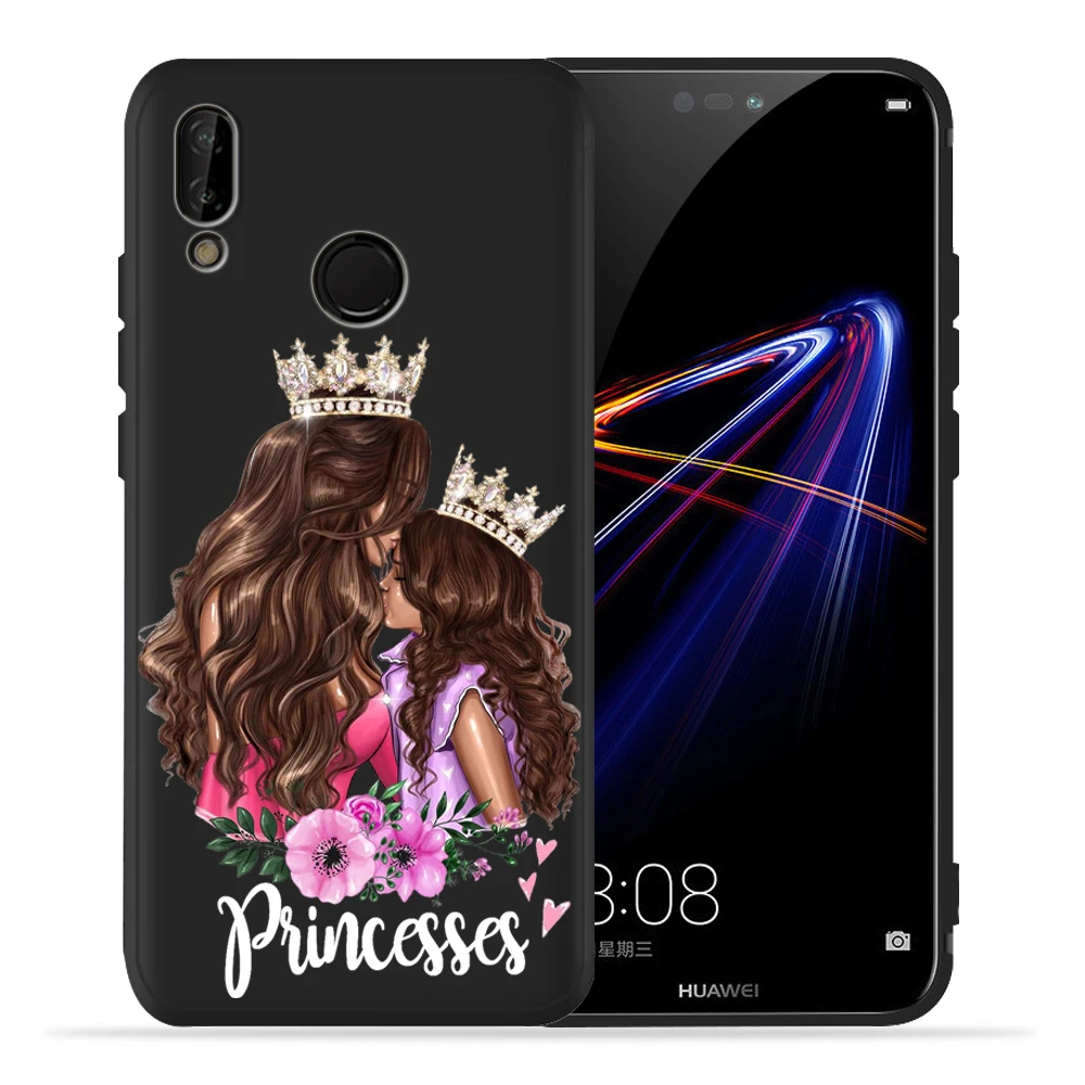 Модный черный чехол для телефона Mam Super Mom Baby Girl Huawei P40 P30 Lite Pro P20 P10 lite Mate 20 мягкий