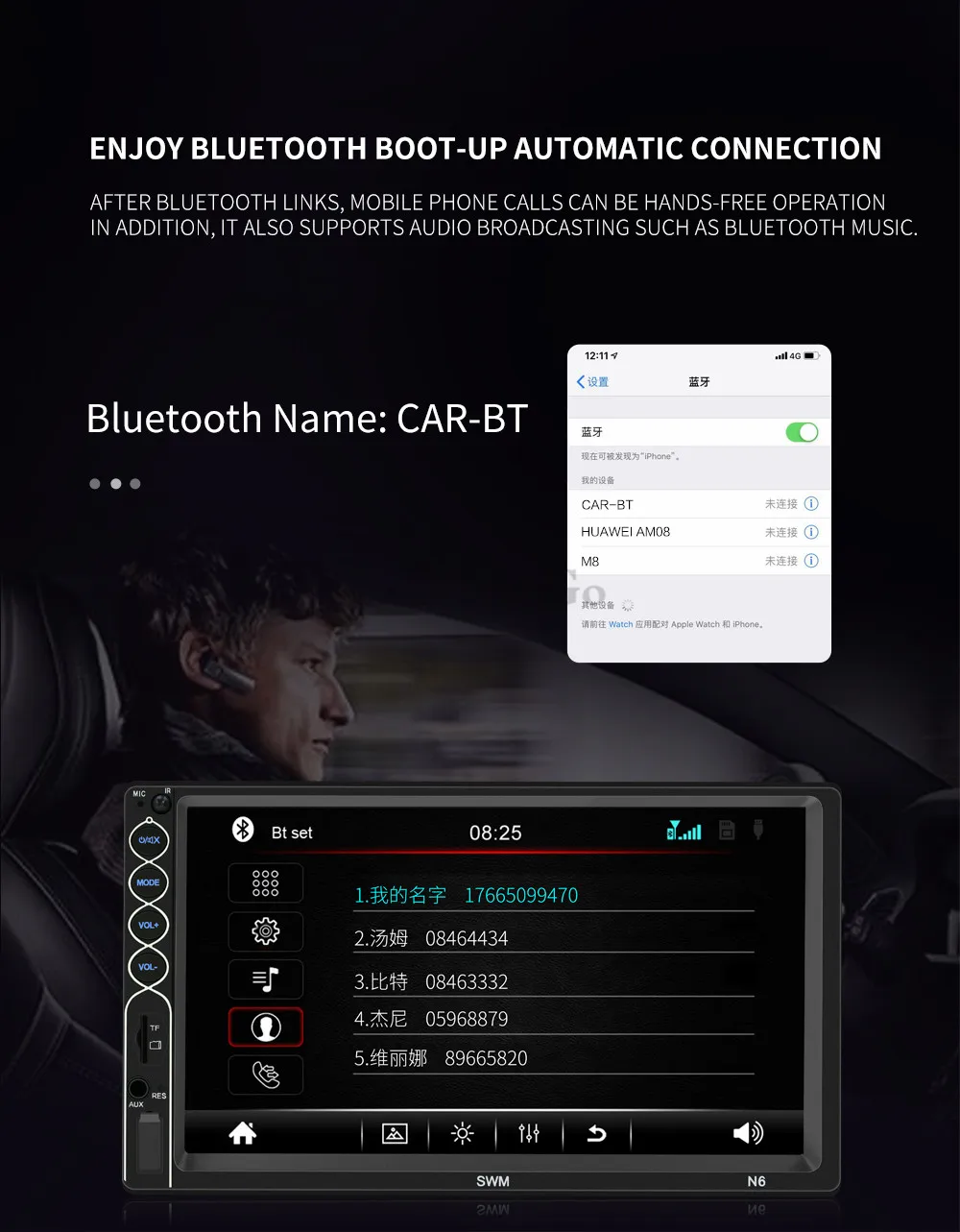 Двойной 2 DIN автомобильный стерео MP5 плеер 7 дюймов сенсорный экран bluetooth USB магнитола с AUX приемник Зеркало Ссылка Android