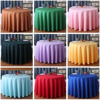 

Tai Top 2.6M Round Satin Tablecloth Table Cover Solid Color Table Cloth For Christmas Birthday Wedding Party Hotel Decoration