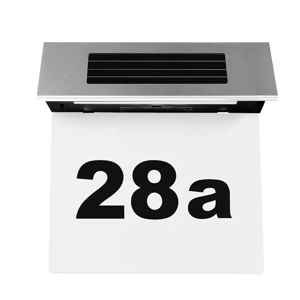 

Solar Powered House Number Door Lights ABEDOE Stainless Steel LED Doorplate Lamp Wall Number Letters Sign Lighting
