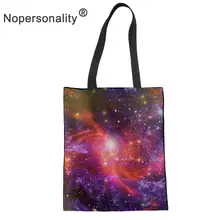 Холщовые сумки для девочек, женские сумки для покупок с принтом галактики и звезд, Повседневная сумка на плечо, Женская вместительная сумка-тоут