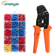 sn-02c Crimping Pliers and 280pcs Assorted Full Insulated Fork U-type Set Terminals Connectors kit