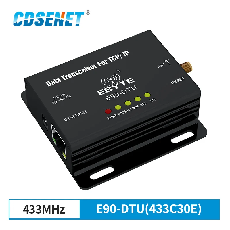 Модем E90-DTU(4333C0E) с непрерывной передачей 30 дБм 433 МГц портом Ethernet Поддержка TCP/IP |