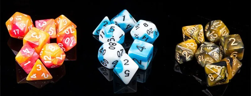 7 шт./лот многогранные кости из смолы d& d d4 d6 d8 d10 d% d12 d20 многогранные TRPG игры кубик для настольной игры