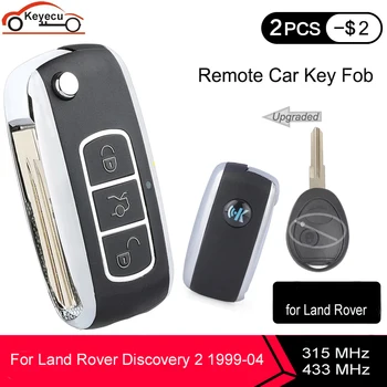 

KEYECU Upgraded Flip Remote Control Key for Land Rover Discovery 2 1999-2004 Fob 315MHz 433MHz - ID73 Chip - N5FVALTX3 73370847C