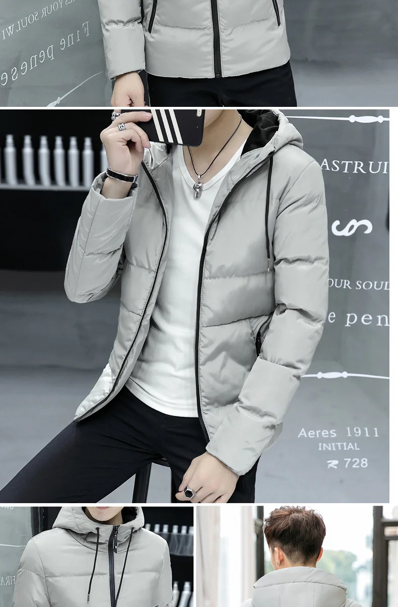 EBay Hand Cotton Hooded Thick Short Cotton-padded Clothes MEN'S Cotton Clothes Casual Coat