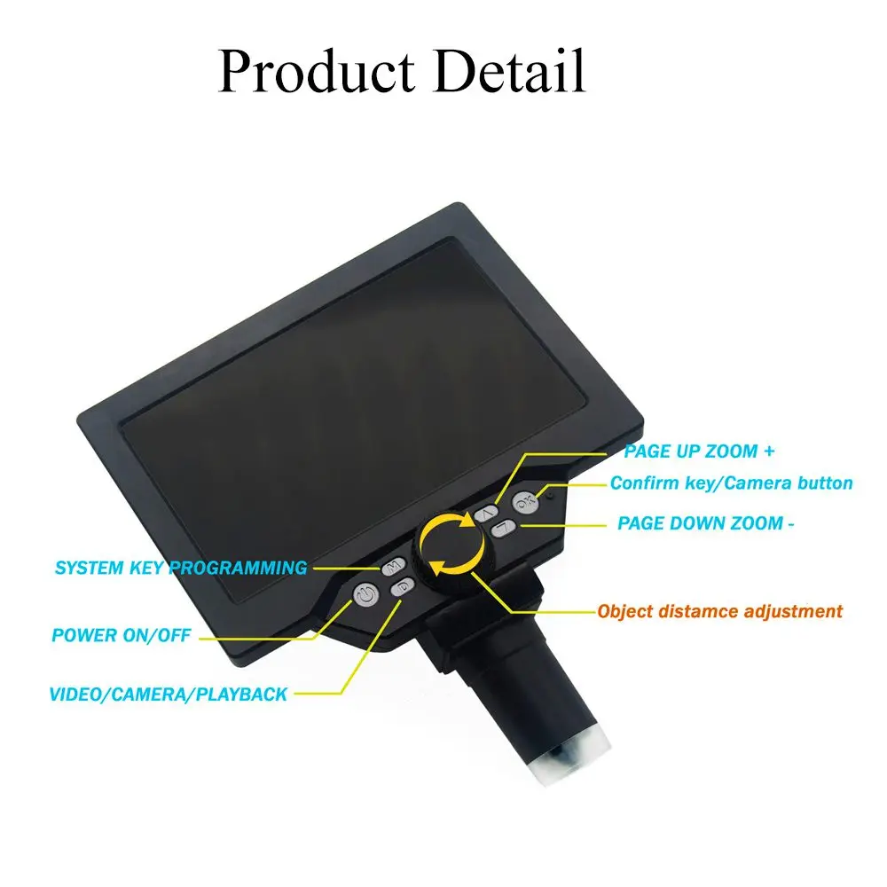  1-1200X G1200 Digital Microscope Electronic Video Microscope 7 Inch Large Colorful LCD Display 12MP