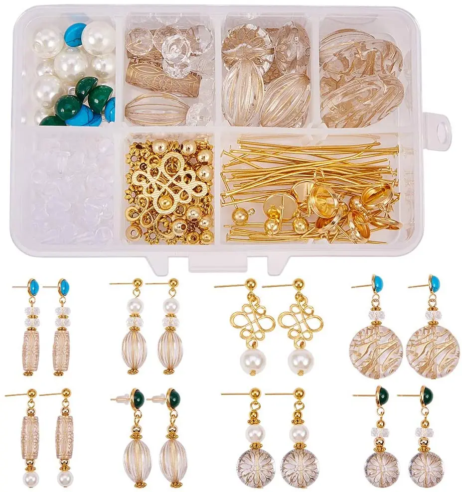 SUNNYCLUE 1 Box DIY 10 Pairs Koi Fish Dangle Earrings Making Starter Kit  Goldfish Animal Enamel Charms Pendant for Earring Necklace Jewelry Making