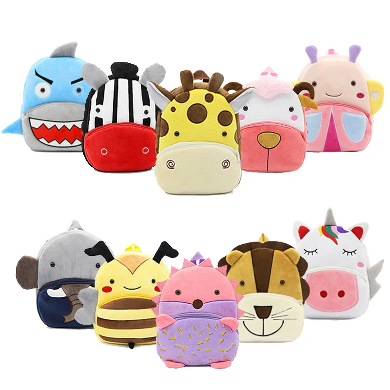 Mochila De felpa para bebé, morral escolar con dibujos de animales, bonita para niños, escolar para guardería|Mochilas de felpa| - AliExpress