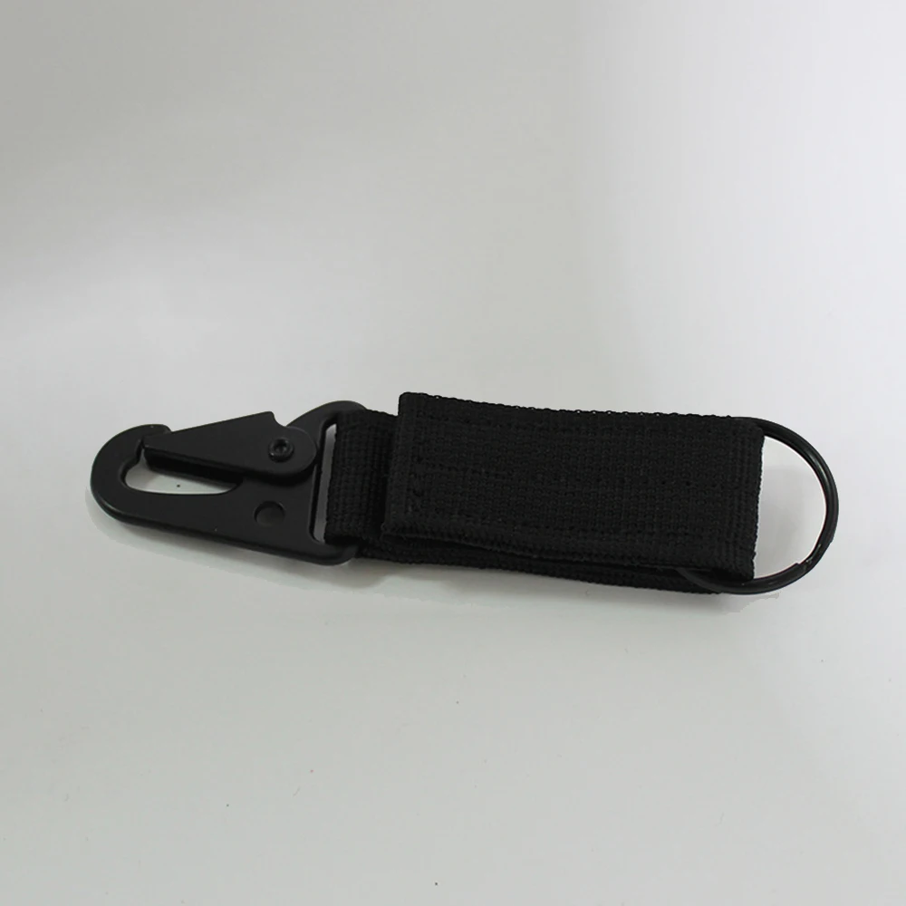 Black Tactical Accessory Buckle Nylon Hook Keychain Webbing Molle Buckle Outdoor Hanging Belt Clip Buckle Travel Kit High Stength - Цвет: Black