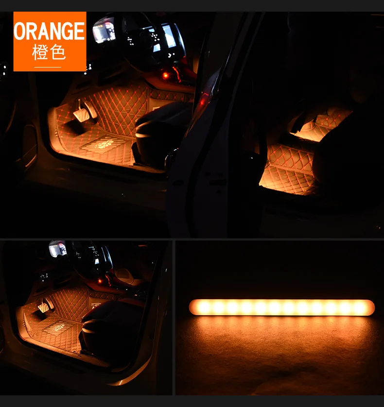 4 шт. автомобильные RGB Светодиодные полосы света атмосферные лампы приложение программа дистанционное управление Голосовое управление интерьер автомобиля декоративный Light12V